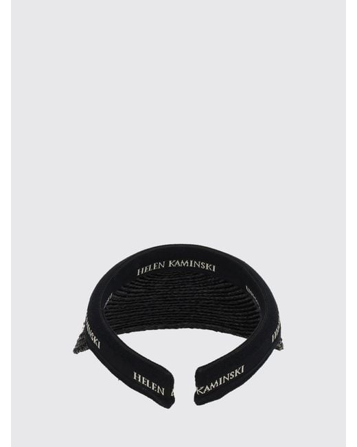 Helen Kaminski Black Raffia Visor