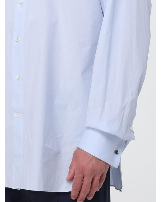 Zegna Blue Classic Stretch Poplin Shirt for men