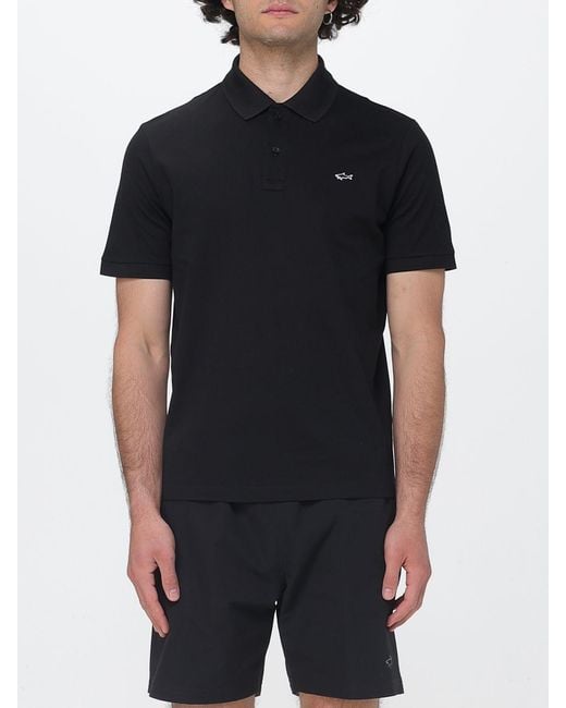 Paul & Shark Black Paul &Amp Shark Cotton Polo Shirt With Mini Logo for men