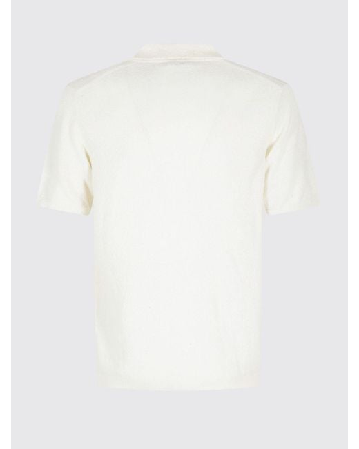 Roberto Collina White Cotton Knit Polo Shirt for men