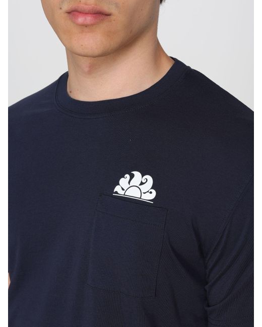 T-shirt in cotone con logo di Sundek in Blue da Uomo