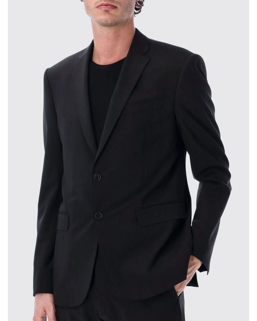 Emporio Armani Black Viscose Blend Single Breasted Dress for men