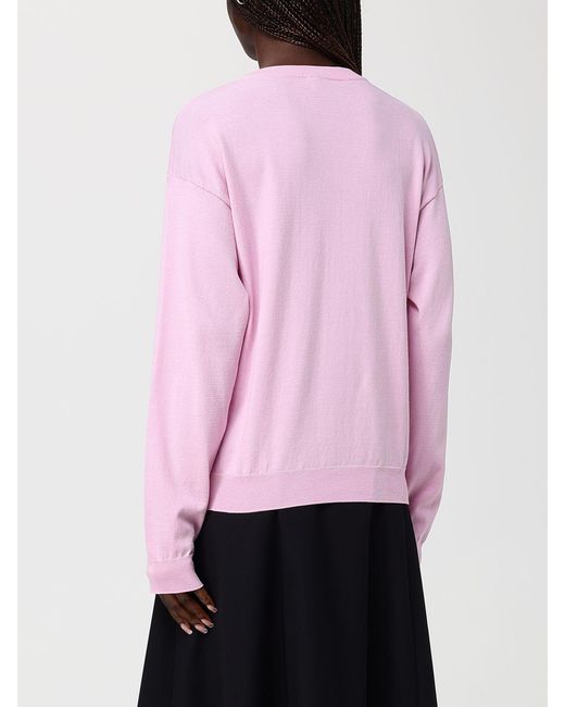 Moschino Couture Pink Cotton Sweater With Graphic