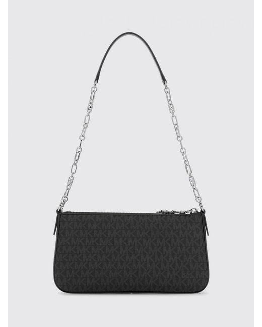 Michael Kors White Coated Cotton Bag With Mk Monogram