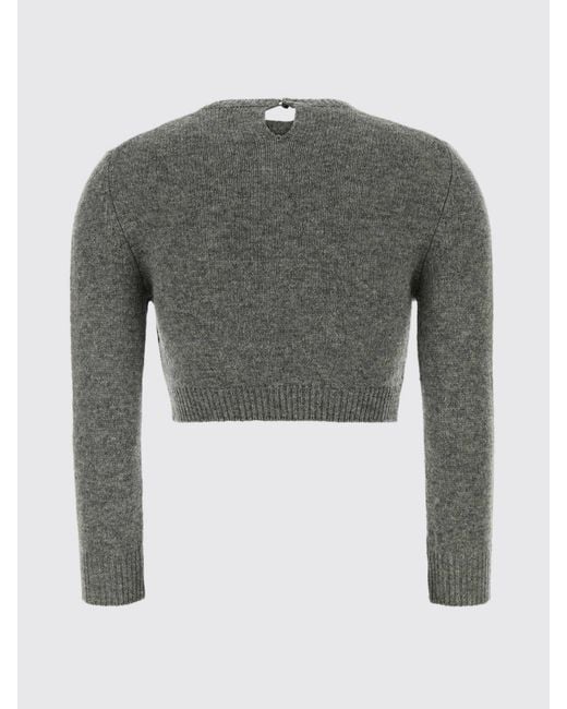 Jil Sander Gray Wool Blend Crop Knit Top