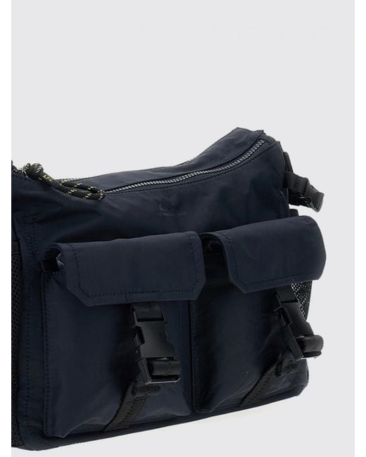 A.P.C. Blue Utility Nylon Crossbody Bag With Patch Pocket And Carabiner for men