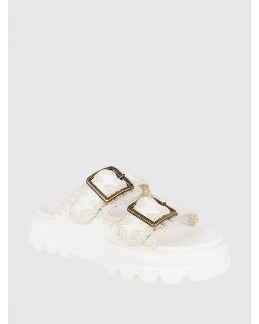 Mou Natural Flache Sandalen Damen