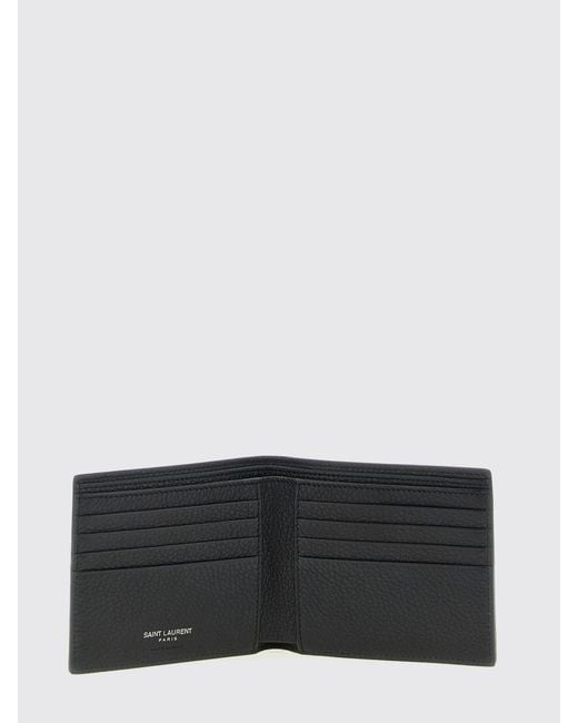 Saint Laurent White Tiny Cassandre East/West Wallet for men