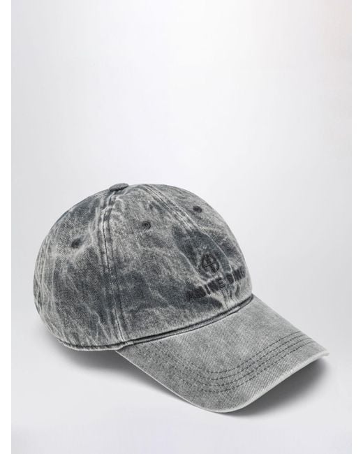 Anine Bing Gray Cotton Denim Hat