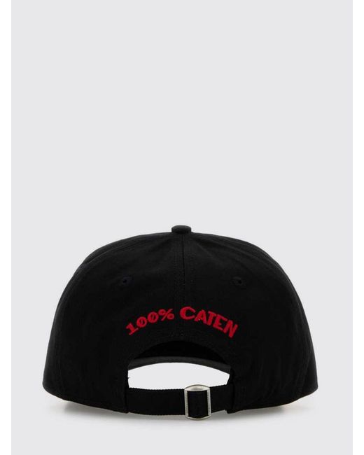 DSquared² Black Cotton Twill Hat With Logo Patch for men