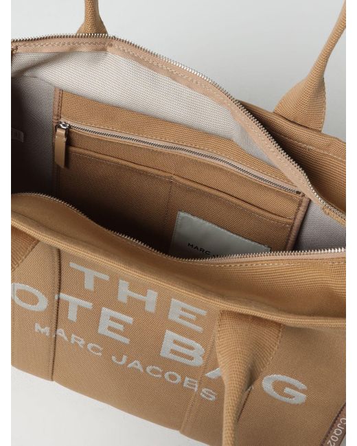 Borsa The Large Tote Bag in canvas con logo jacquard di Marc Jacobs in Natural