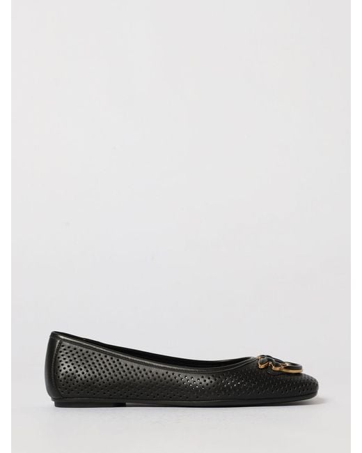 Pinko White Max 11 Perforated Leather Ballet Flats