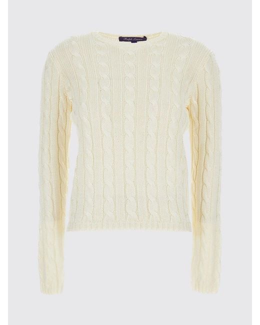 Ralph Lauren Blue Braided Silk Crew-Neck Sweater