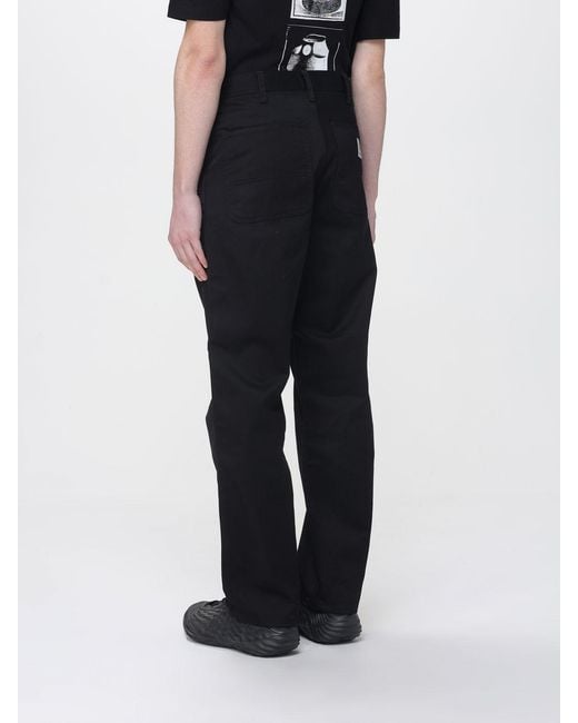 Carhartt Black Simple Straight Twill Trousers for men