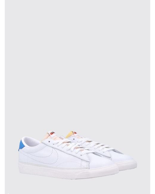 Nike White Tennis Classic Ac Smooth Leather Sneakers With Perforated Swoosh for men