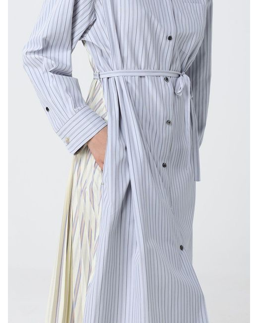 Paul Smith Blue Striped Cotton Blend Shirtdress