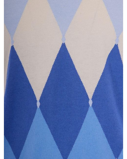 Ballantyne Rautenmuster-Strick Aus Baumwolle Und Kaschmir in Blue für Herren