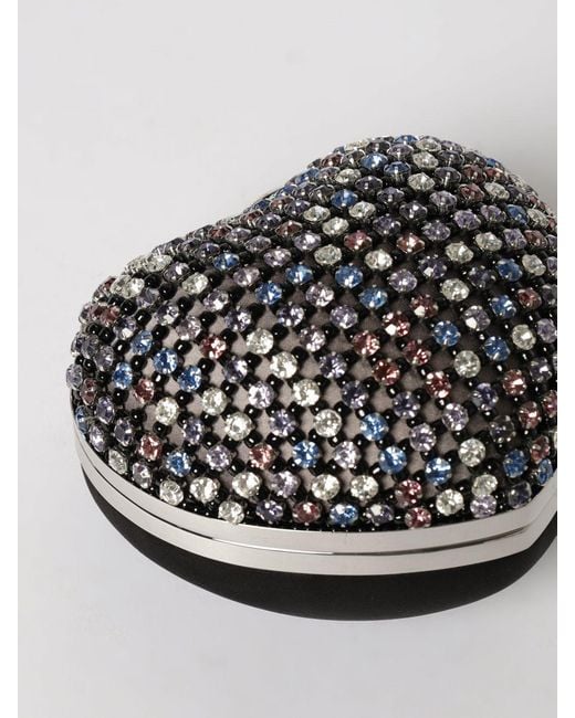 Self-Portrait Metallic All-Over Rhinestone Clutch