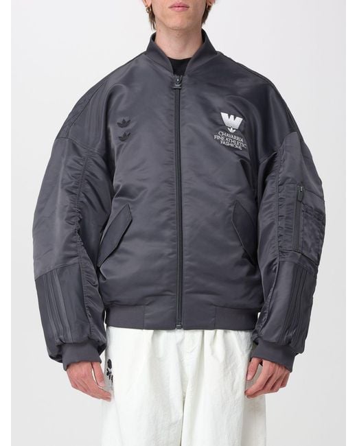 Adidas Originals Blue Willy Chavarria X Padded Recycled Tech Fabric Bomber Jacket for men