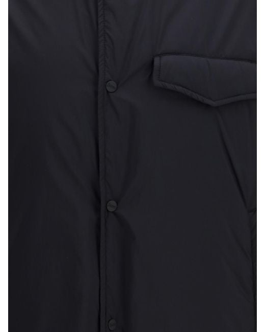 Herno Blue Padded Technical Fabric Shirt Jacket With Flap Pockets for men
