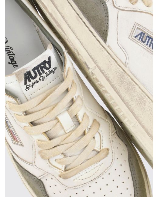Autry Natural Super Vintage Distressed Leather Sneakers for men