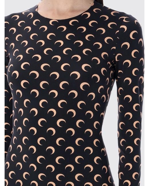 MARINE SERRE Brown Monogram Print Jersey Jumpsuit