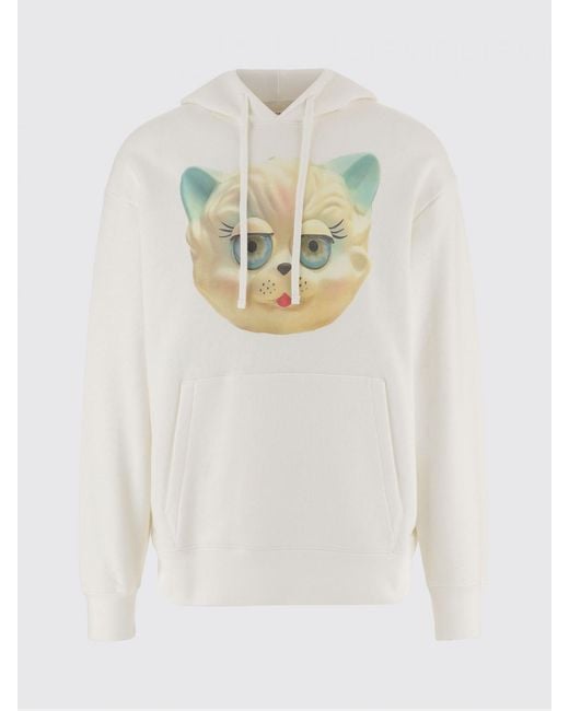 Valentino White Le Chat De La Maison Cotton Sweatshirt for men