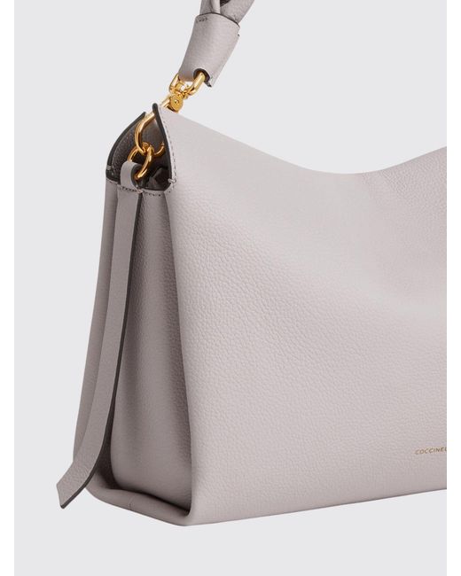 Coccinelle Gray Boheme Grained Leather Bag
