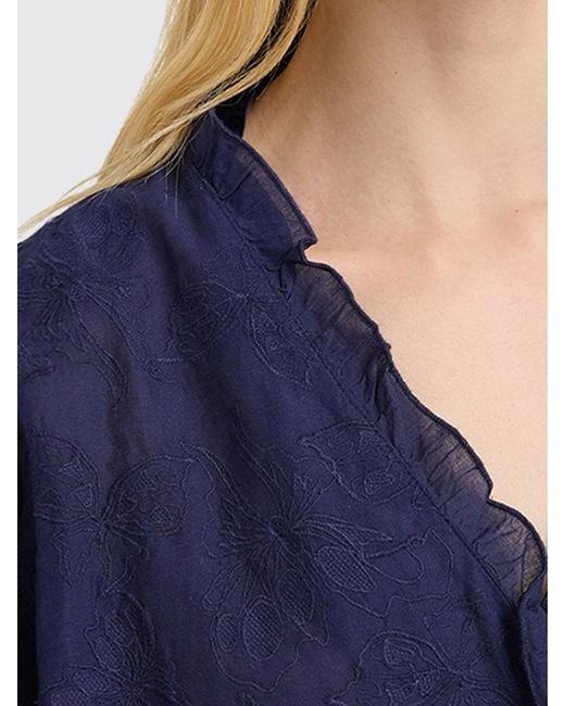 Momoní Blue MomonÌ Relaxed Fit V-Neck Shirt