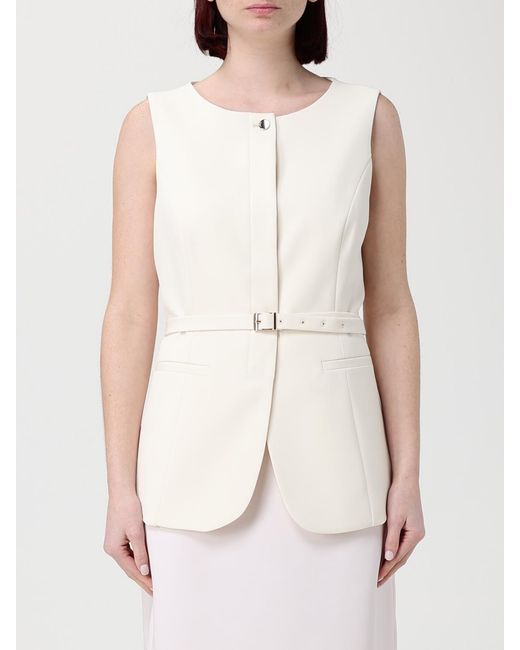 Liu Jo White Crepe Vest With Belt