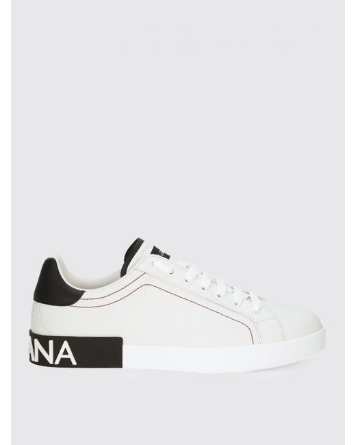 Dolce & Gabbana White Dolce &Amp Gabbana Portofino Leather Sneakers for men