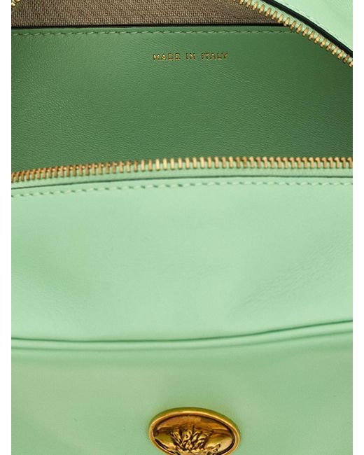 Versace Green Emblème Small Leather Shoulder Bag With Medusa Logo