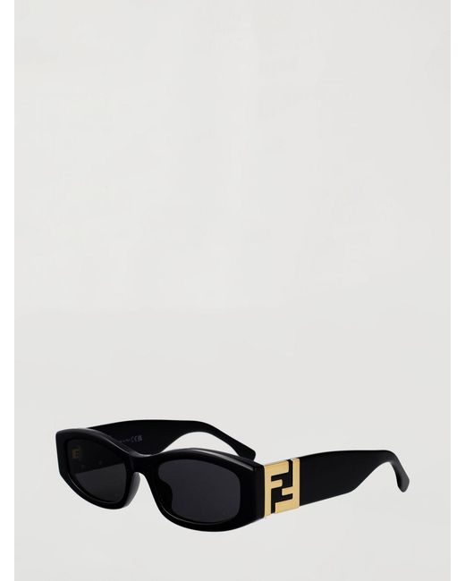 Fendi Black Rounded Cat-Eye Sunglasses