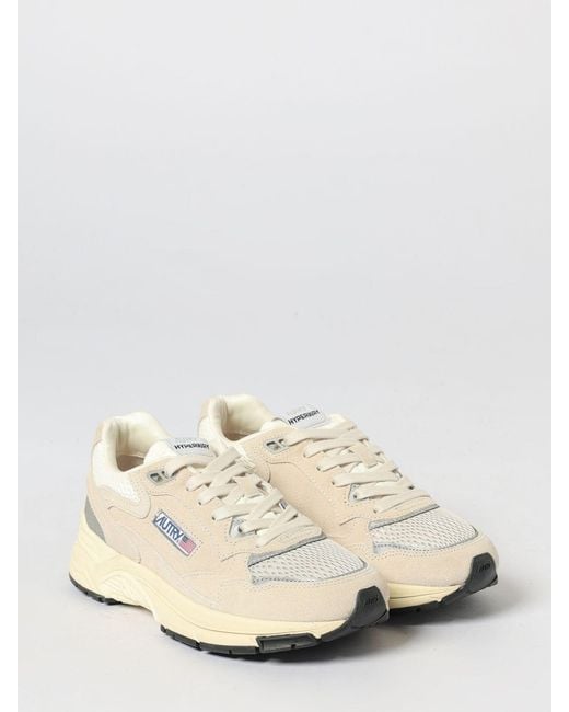 Autry Natural Hyperway Suede And Mesh Sneakers