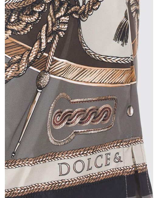 Dolce & Gabbana Gray Dolce &Amp Gabbana Printed Nylon Swimsuit for men