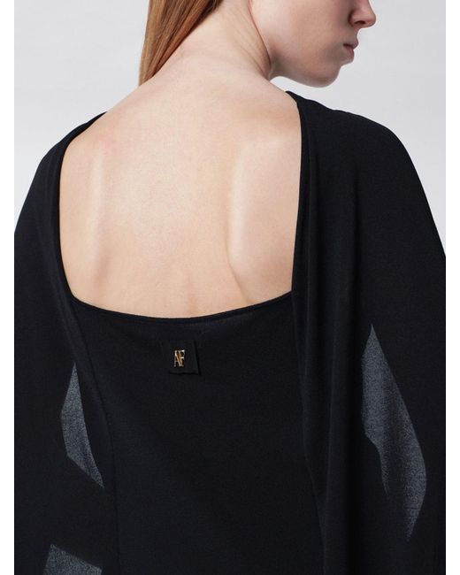 Alberta Ferretti Blue Viscose Top With Panel