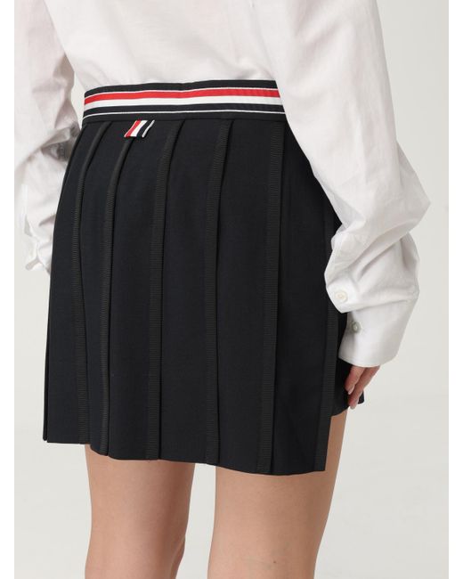 Thom Browne Black Minirock Aus Einem Wollgemisch
