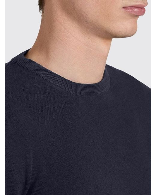 Zanone Blue Cotton Crew Neck Sweater for men