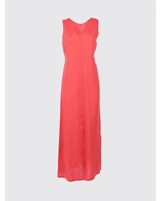 Aspesi Red Linen Long Dress