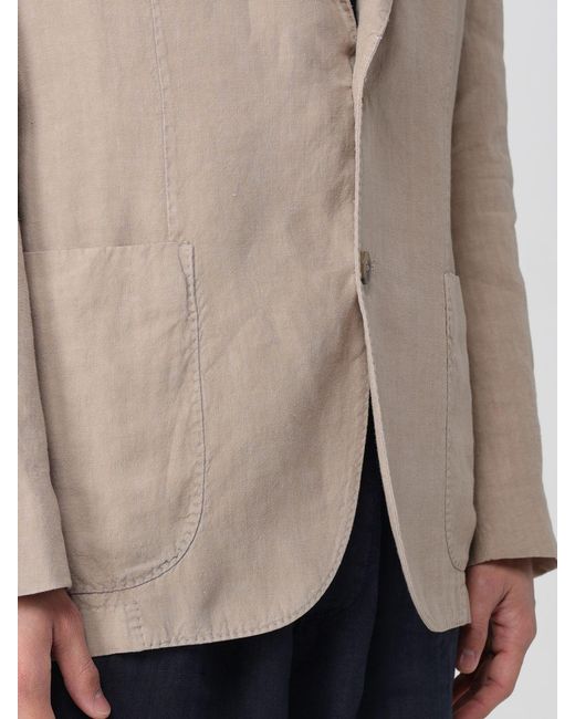 Boglioli Natural Linen Single-Breasted Blazer for men