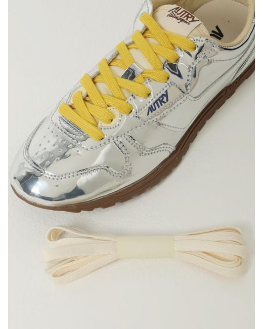 Autry Metallic Windspin Laminated Patent Leather Sneakers