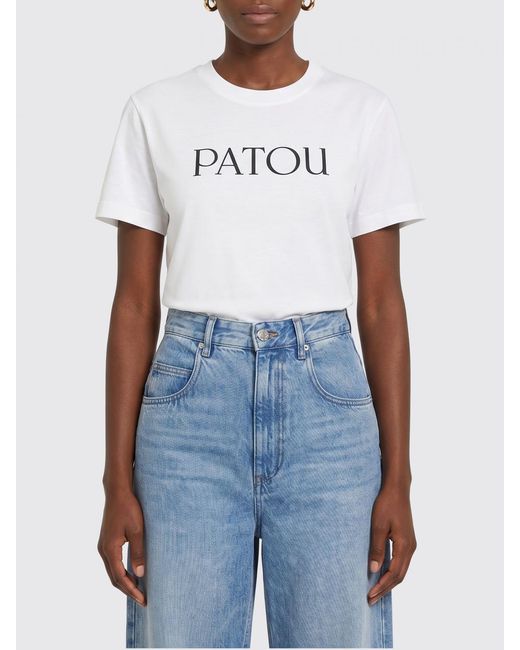 Patou White Cotton T-Shirt With Logo