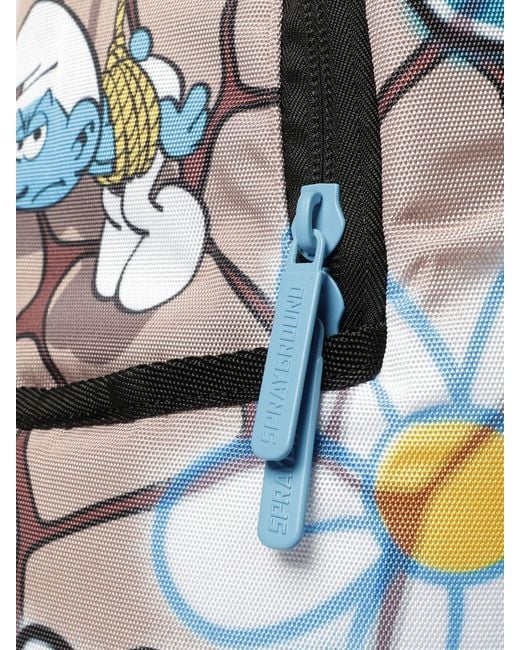 Sprayground Blue Smurfs Art Party Graphic Print Backpack With Laptop Pocket for men