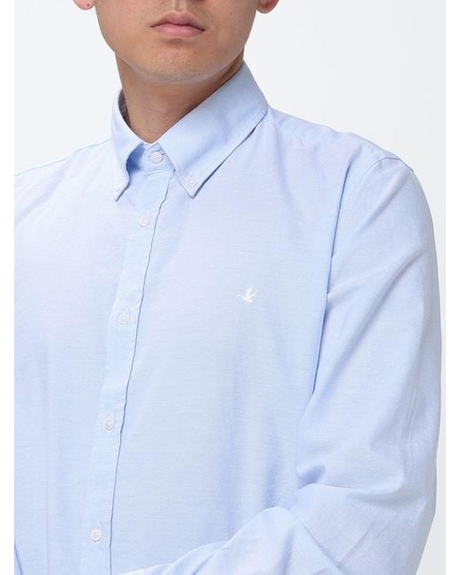 Brooksfield Blue Cotton Poplin Shirt for men