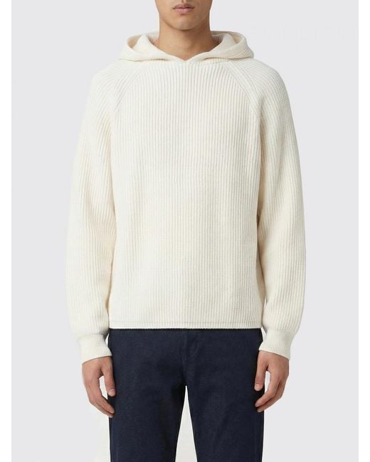 Autry White Cotton Knit Hoodie for men
