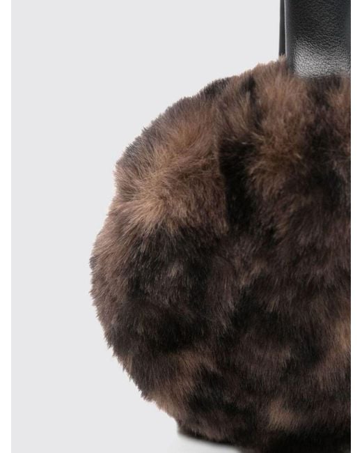Orejeras De Pelo Sintético Con Estampado Animal Apparis de color Black