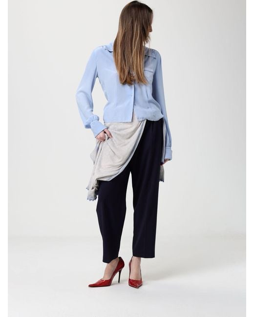 Maison Margiela Blue Silk Shirt