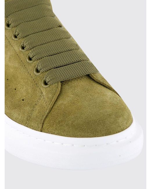McQueen Green Oversize Suede Sneakers for men