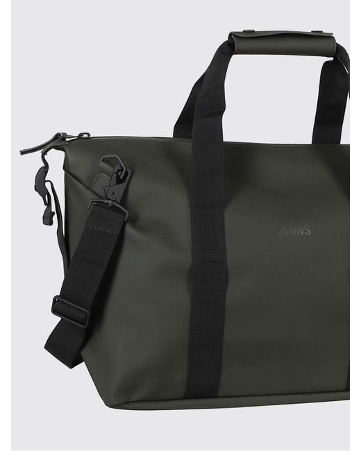 Rains Black Hilo Weekend Small Waterproof Travel Bag With Adjustable Shoulder Strap for men