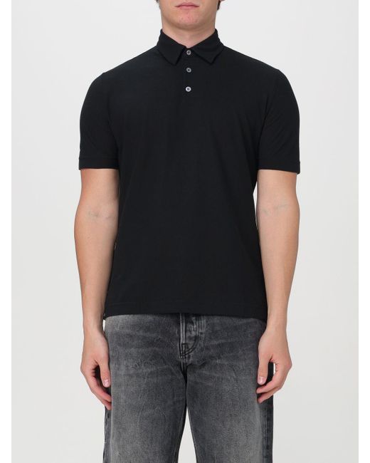 Zanone Black Polo Shirt for men